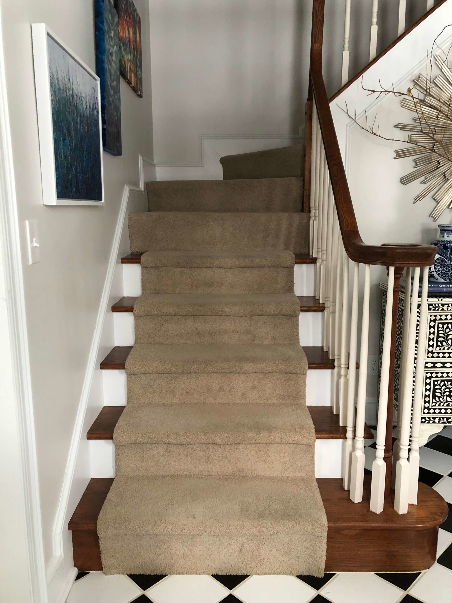 Stairway Before Transformation Lindsey Putzier Design Studio Hudson, Ohio