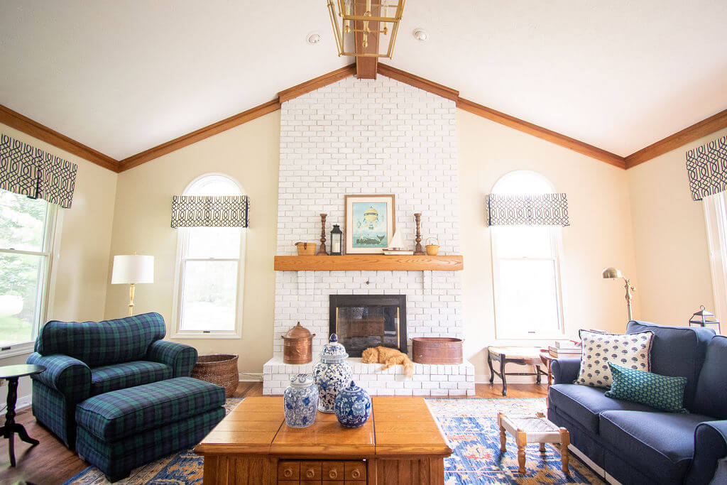 After Photo of Family Room space with Traditional Decor Lindsey Putzier Design Studio Hudson OH