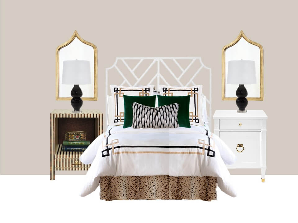 2D Concept Board of Guest Bedroom Lindsey Putzier Design Studio Ohio