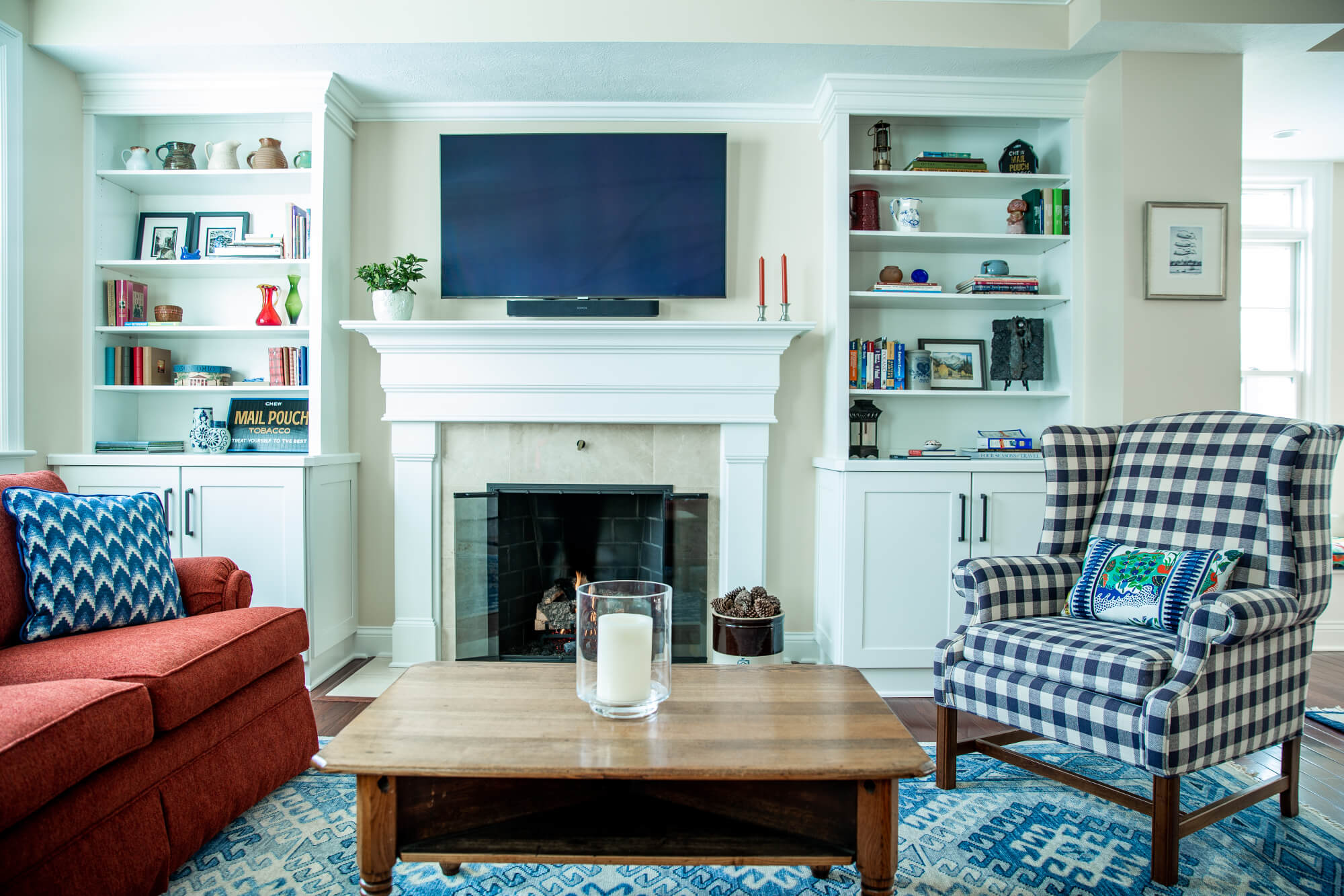 Living Room Fireplace After Lindsey Putzier Design Studio Hudson, OH