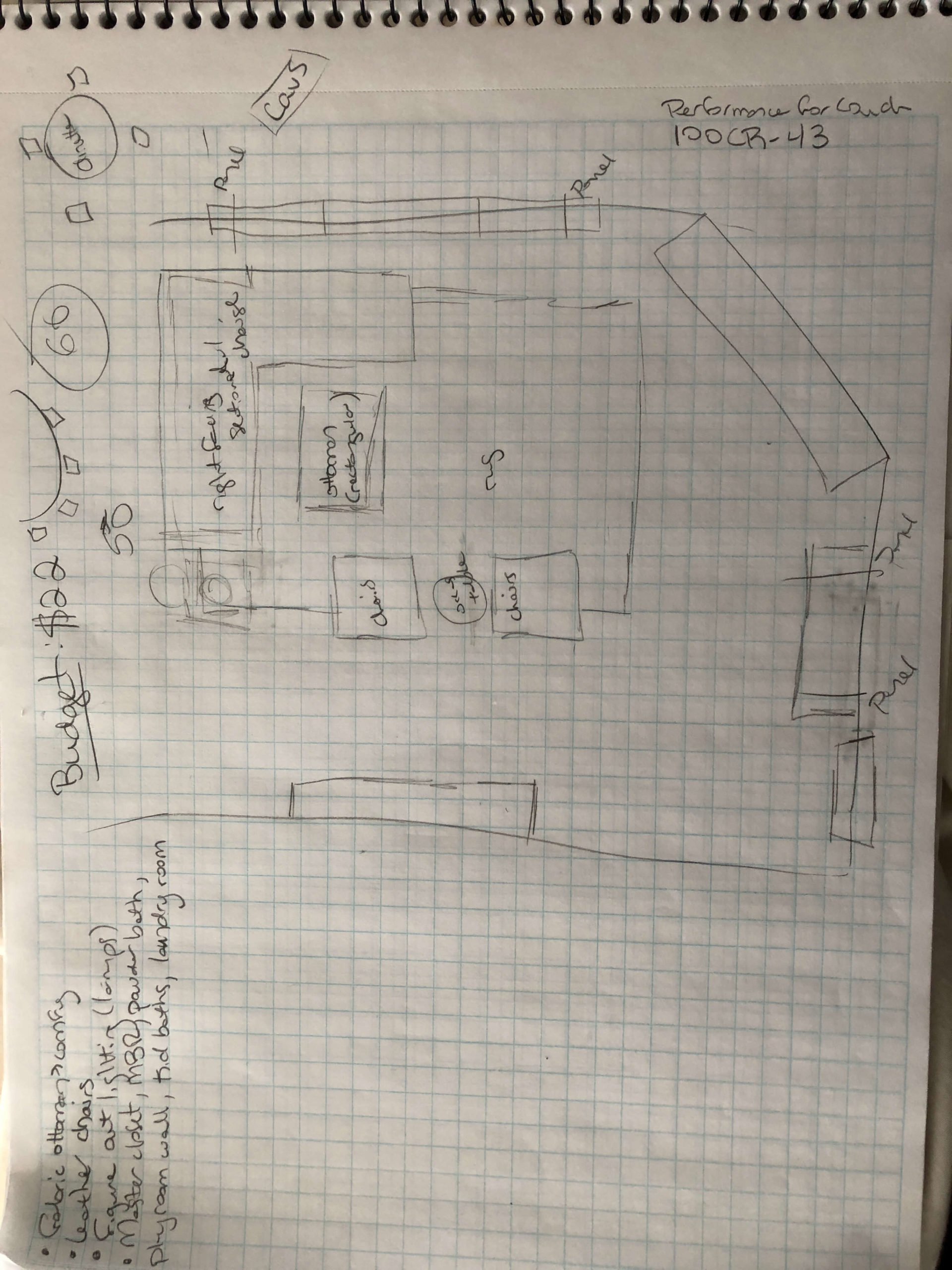 Sketched Floor Plan Lindsey Putzier Design Studio Ohio