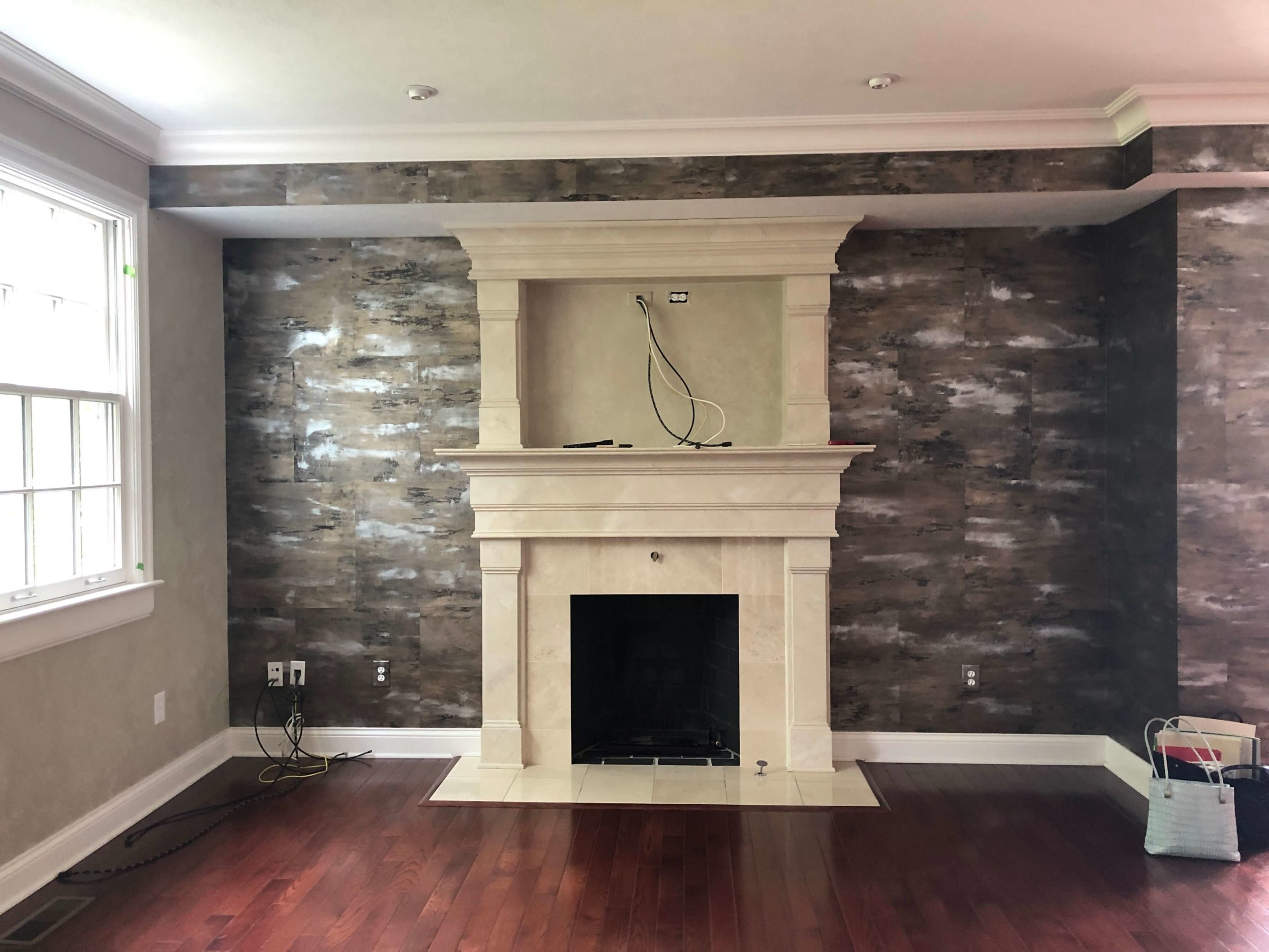 Living Room Fireplace Before Lindsey Putzier Design Studio Hudson, OH