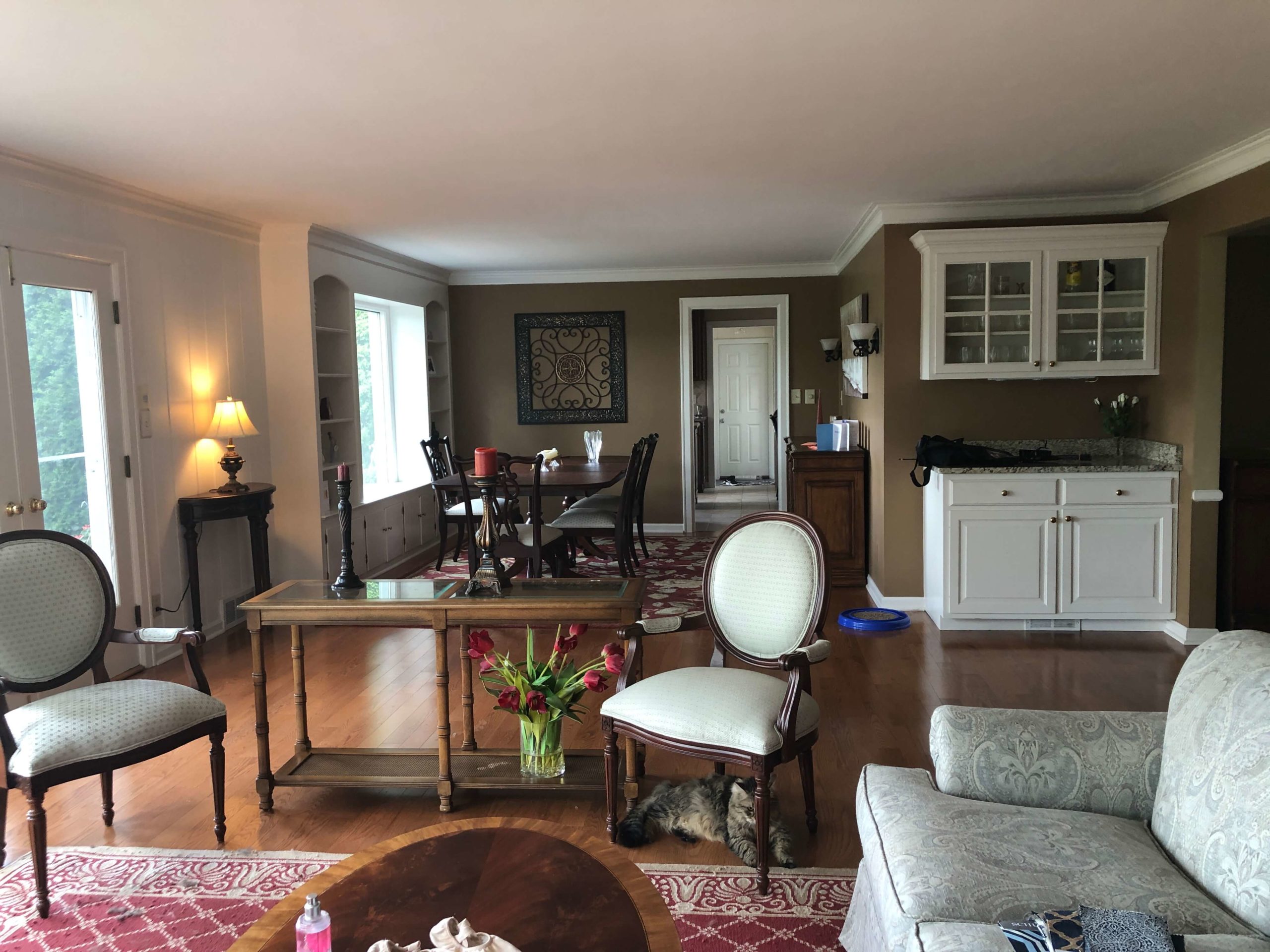 Family Room Before Hudson OH Lindsey Putzier Design Studio