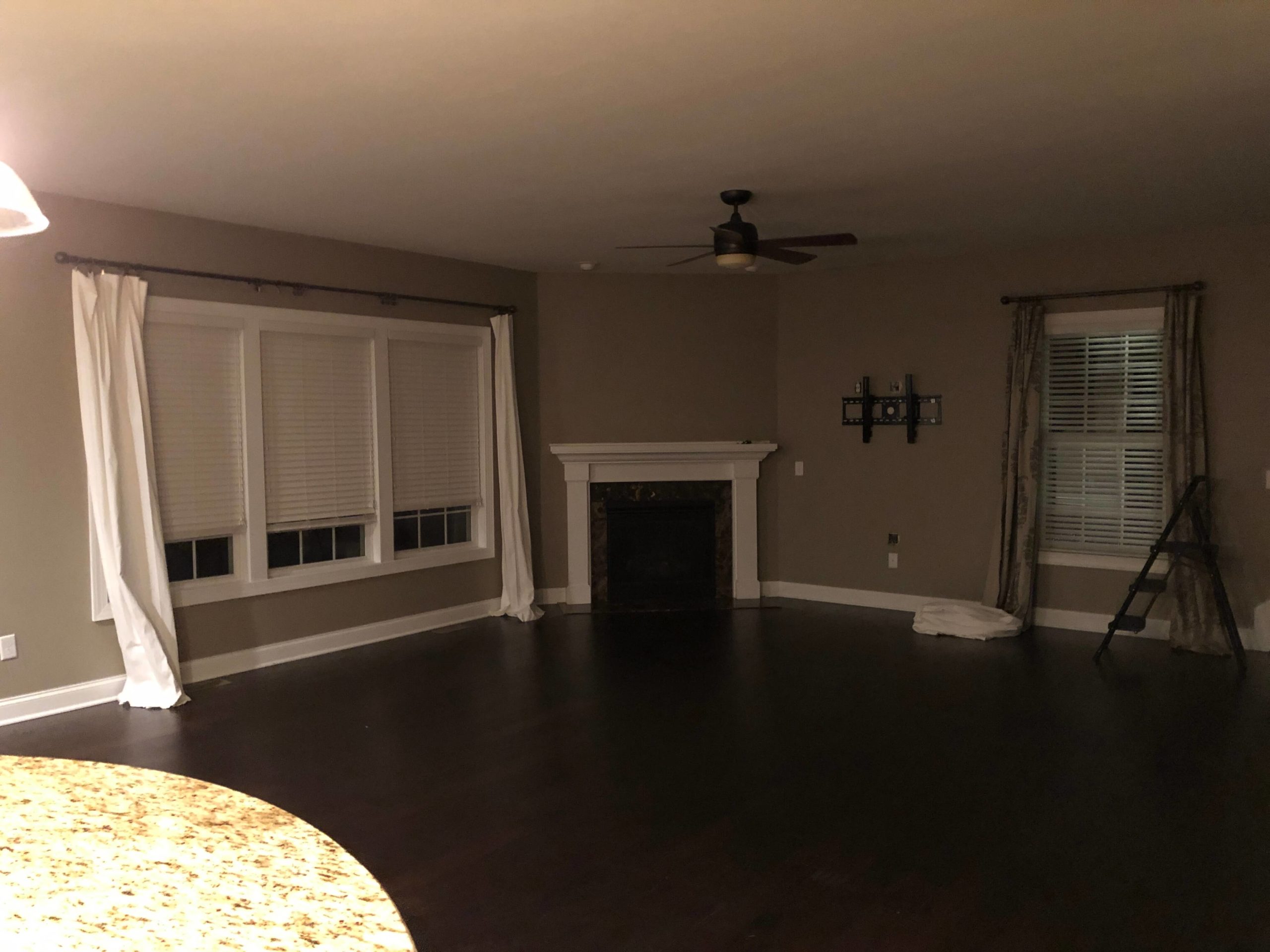 Empty Family Room Before Space Lindsey Putzier Design Studio Ohio