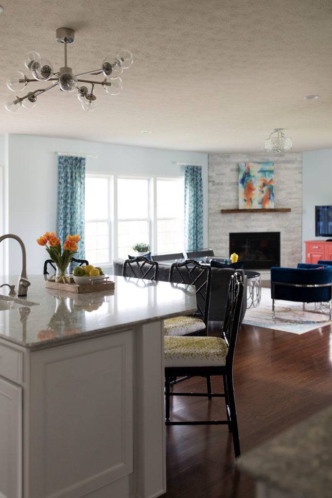 Turquoise Walls Custom Drapes Kitchen Design Lindsey Putzier Design Studio Hudson