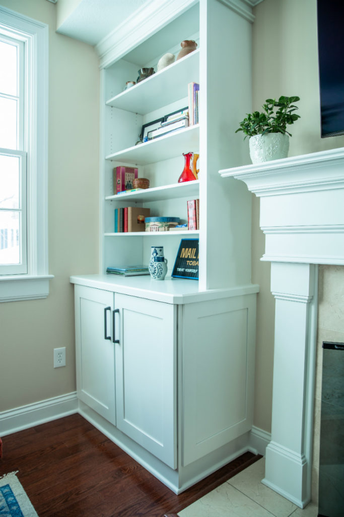 Shelf Left Fireplace Living Room Hudson Oh Lindsey Putzier Design Studio