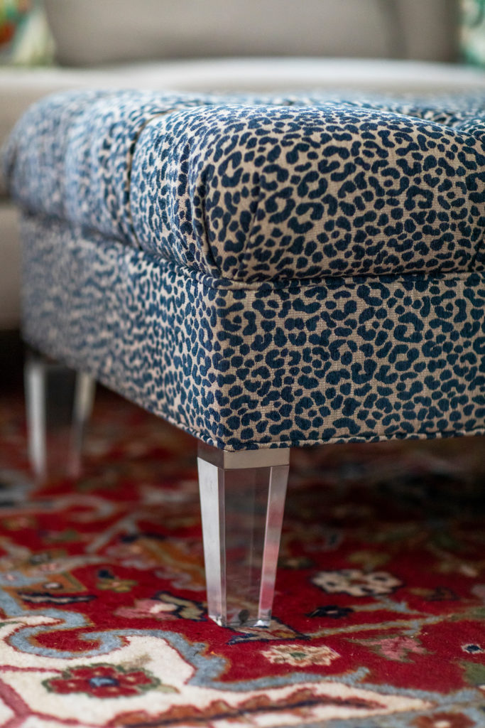 Acrylic Furniture Cheetah Ottoman Vintage Rug Lindsey Putzier Design Studio Hudson