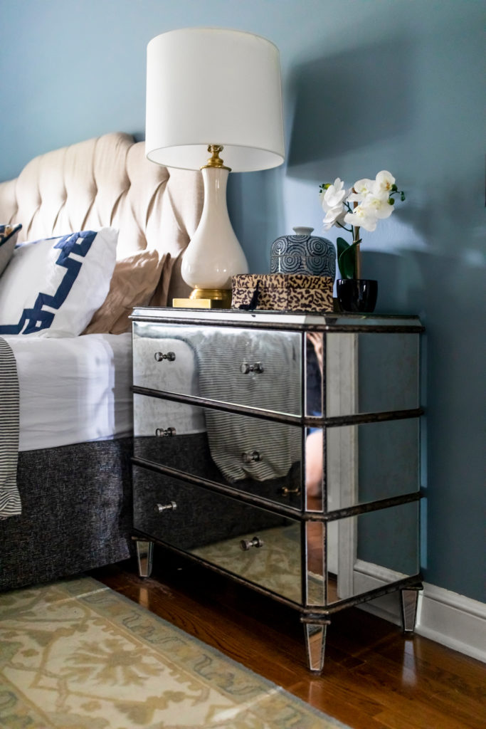 mirrored nightstand Lindsey Putzier Design Studio Hudson OH