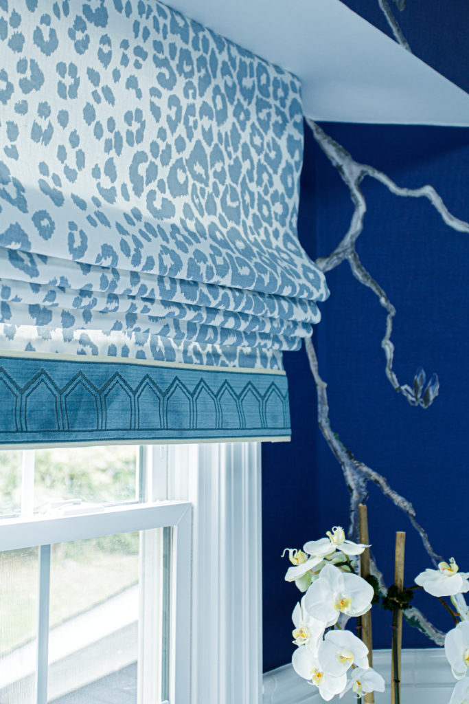 cheetah roman shade Lindsey Putzier Design Studio