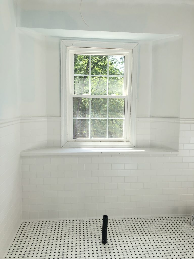 Tranisiton Photo of window sill curb in Master Bath Eclectic Interiors Hudson Ohio