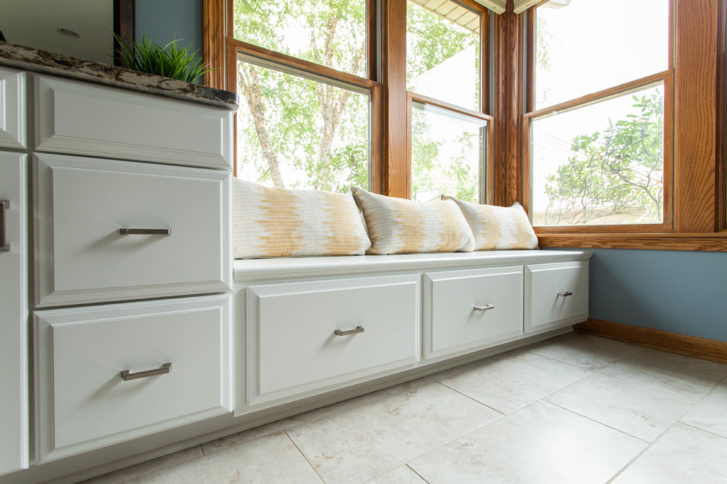 Window Seat in Master Bathroom Lindsey Putzier Design Studio Ohio