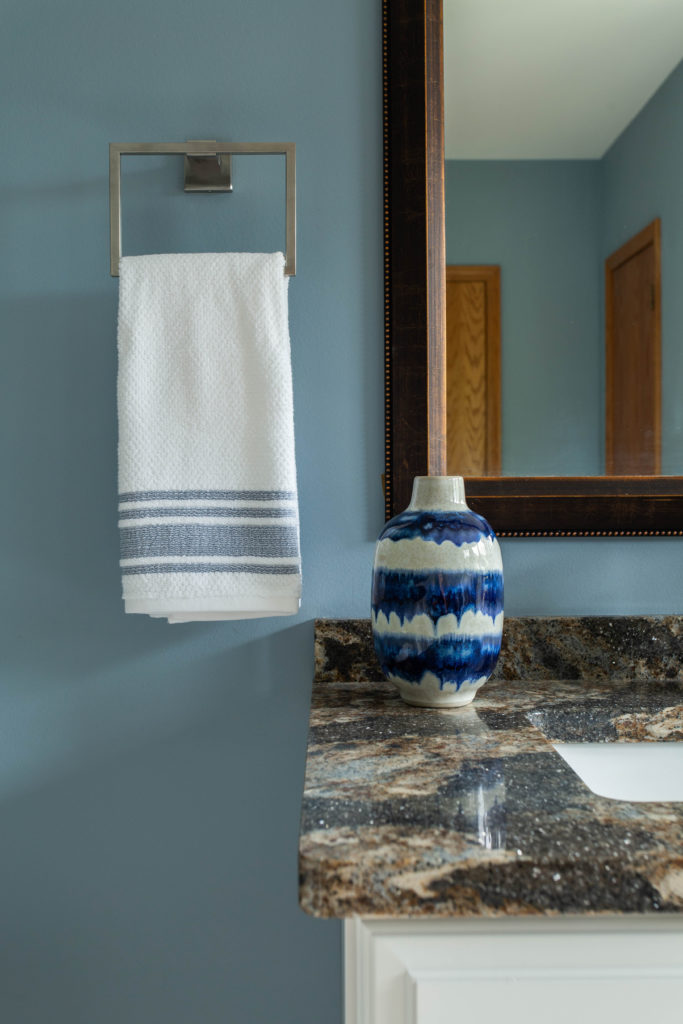 contemporary brushed nickel hardware for Master Bathroom Lindsey Putzier Design Studio