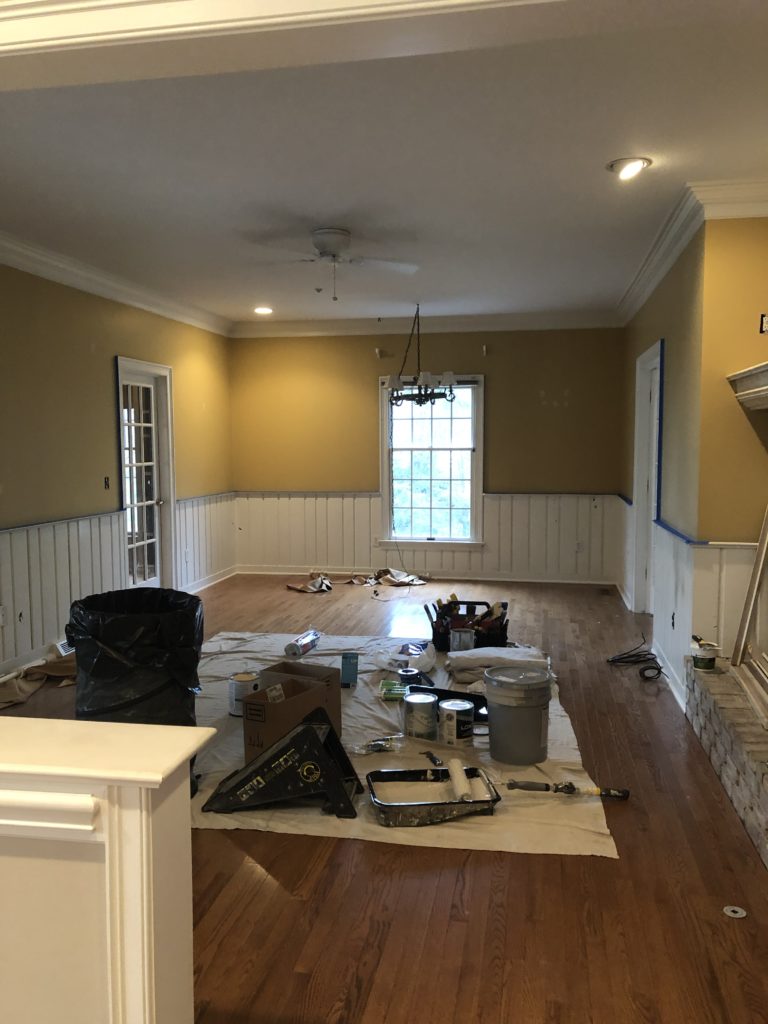 Before Photo of Family Room Lindsey Putzier Design Studio Hudson, Ohio