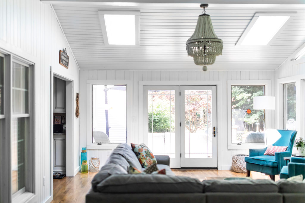 After photo of light and airy Hudson, Ohio Sunroom Eclectic Interiors