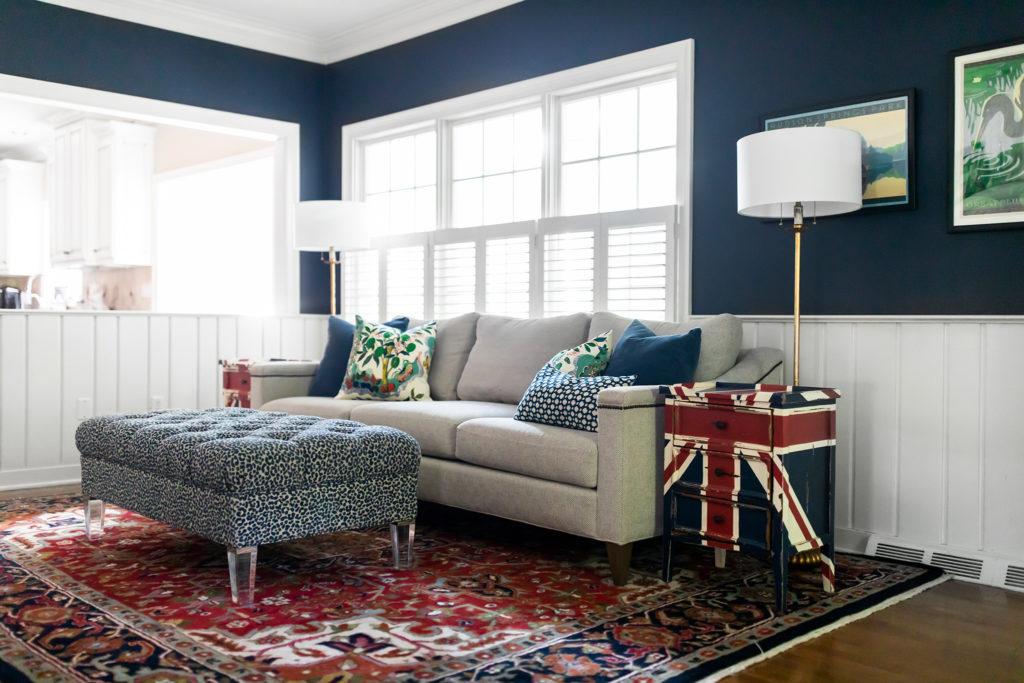 British inspired Living Room Ohio Lindsey Putzier Design Studio
