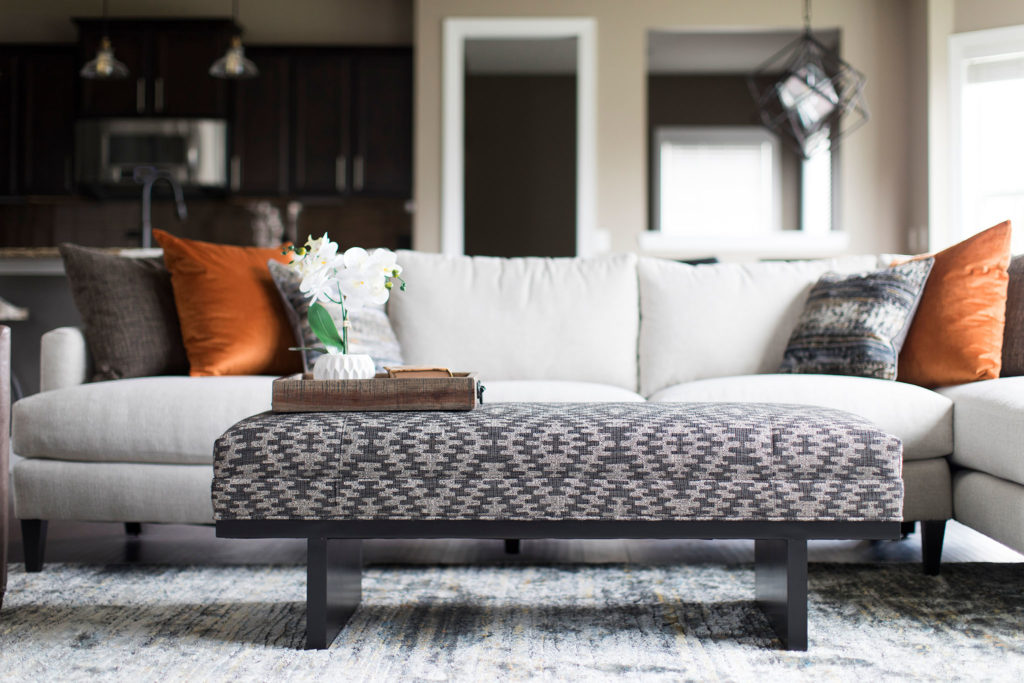 Small Weave ottoman for cat friendly decor Lindsey Putzier Design Studio