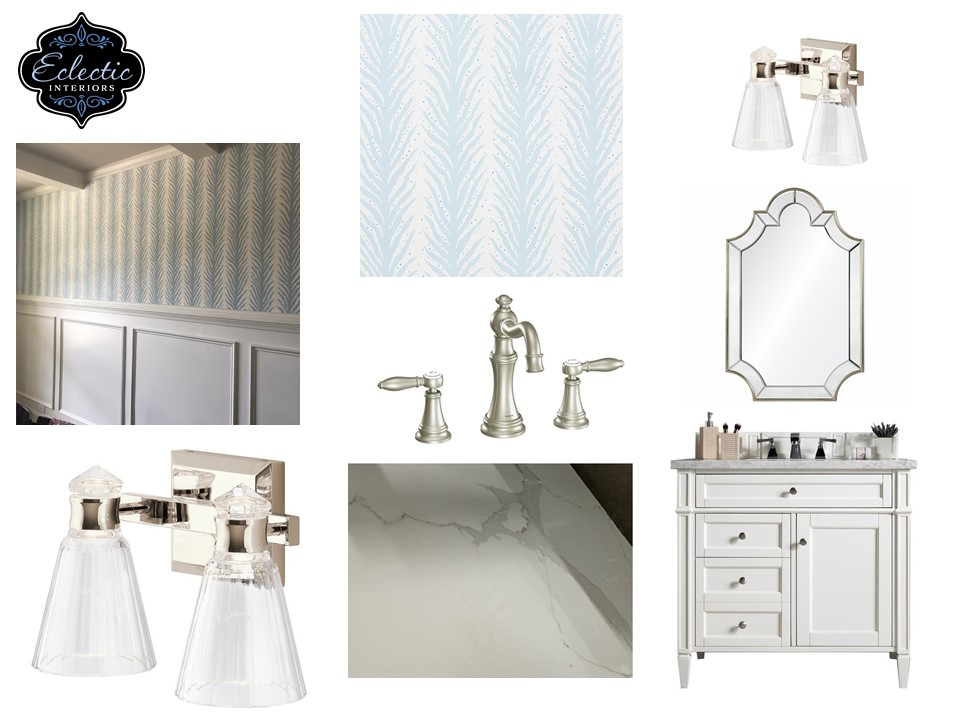 Powder Room Concept Mood Board Lindsey Putzier Design Studio Hudson OH