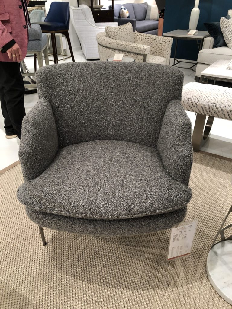 Slub/shearling fabric arm chair Lindsey Putzier Design Studio