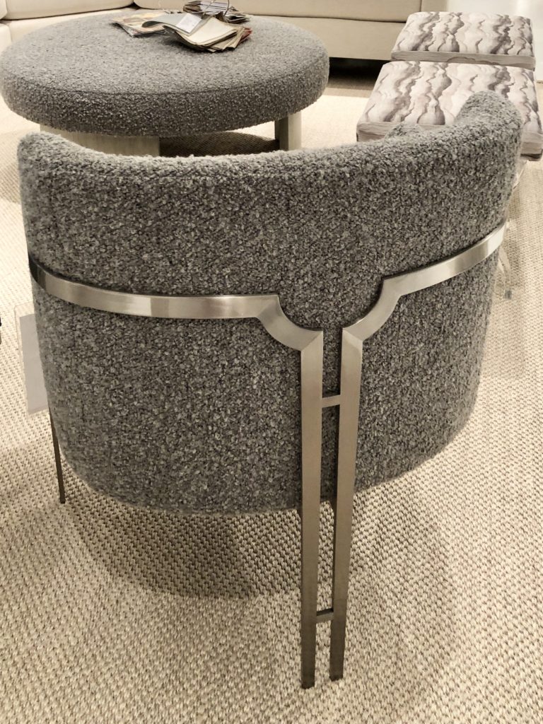 Slub/shearling fabric arm chair Lindsey Putzier Design Studio