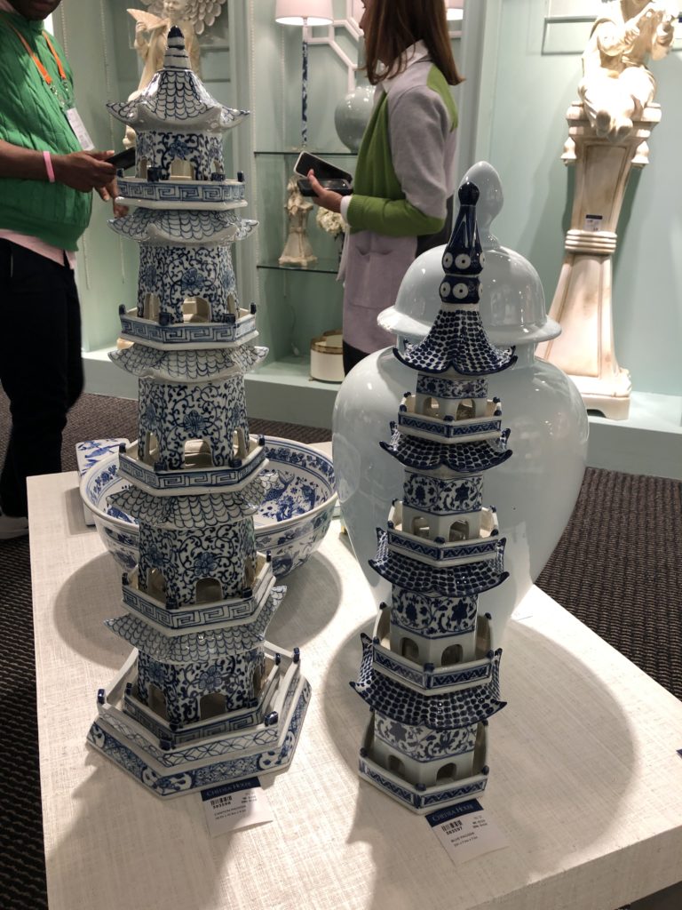 Chinoiseries décor accessories shaped into a tower Lindsey Putzier Design Studio