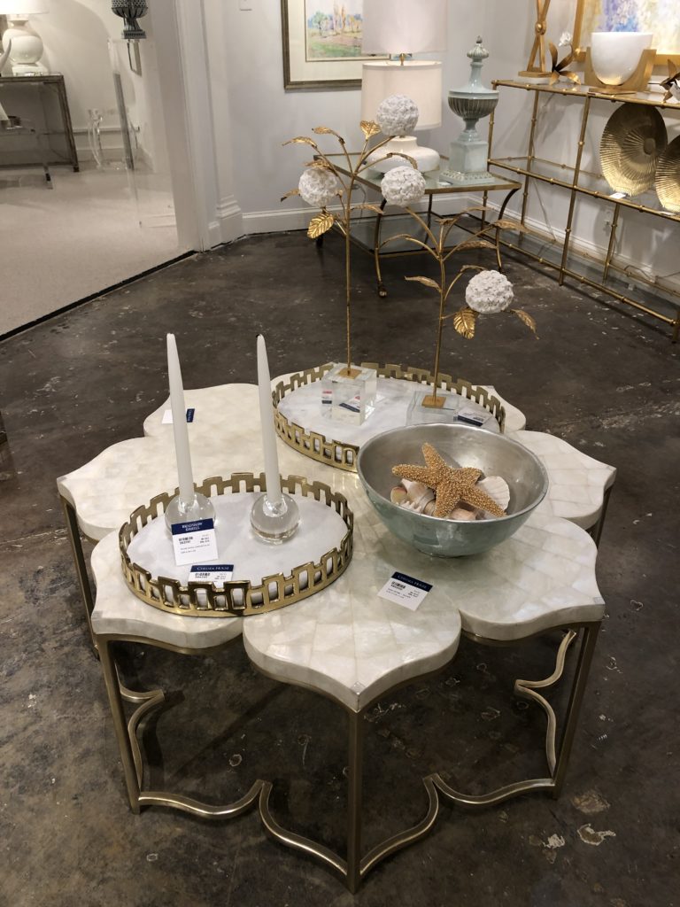 White flower shaped statement table Lindsey Putzier Design Studio