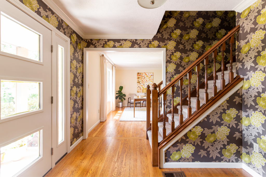 After image of naturally lit Mid-Century Foyer Lindsey Putzier Design Studio