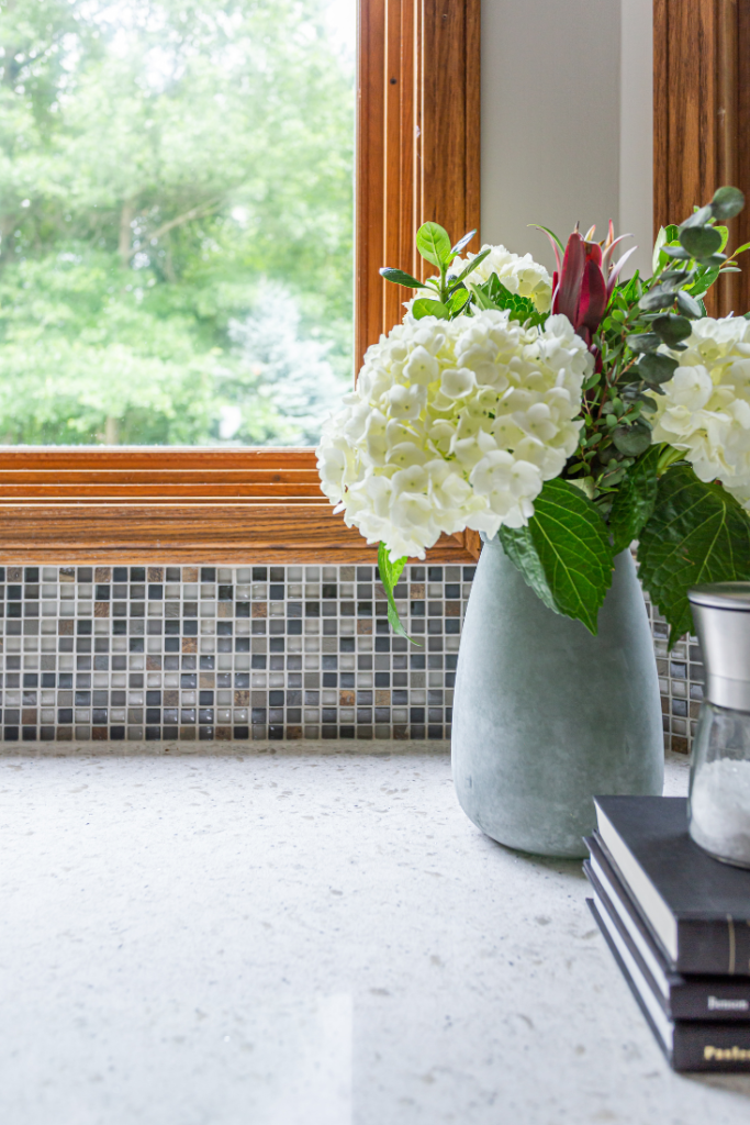 off white, greige, and green quartz for a kitchen renovation Lindsey Putzier Design Studio