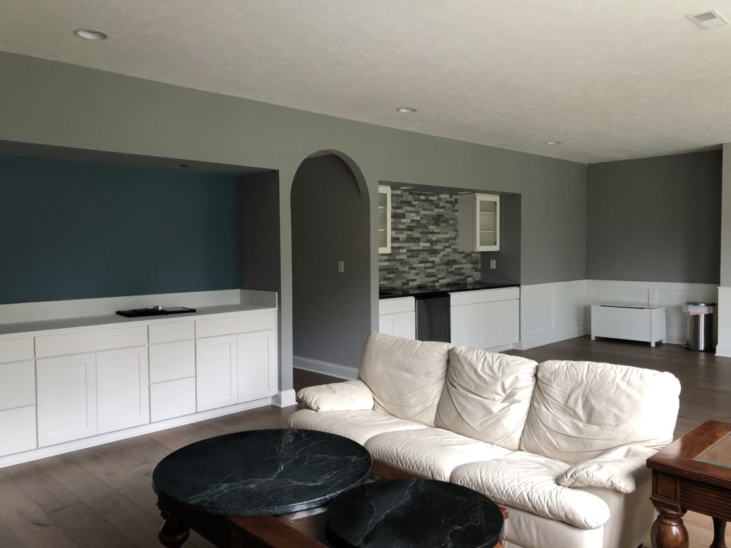 Before Image of Colorful Contemporary Family Room Lindsey Putzier Design Studio