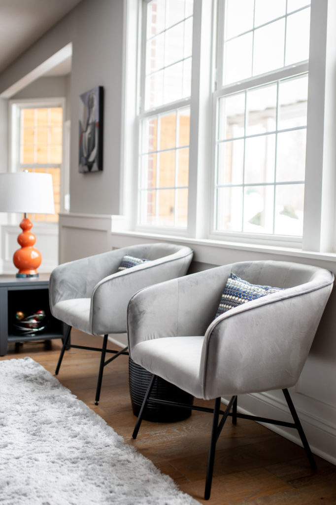 After Image of Colorful Contemporary Family Room Lindsey Putzier Design Studio